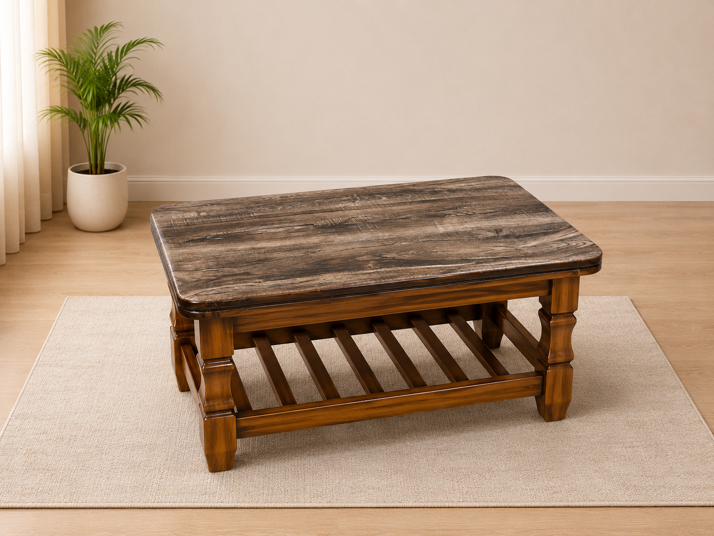 35 × 21 Wooden Teapoy Table
