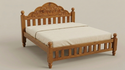 Premium Carved Mahogany Wood Cot