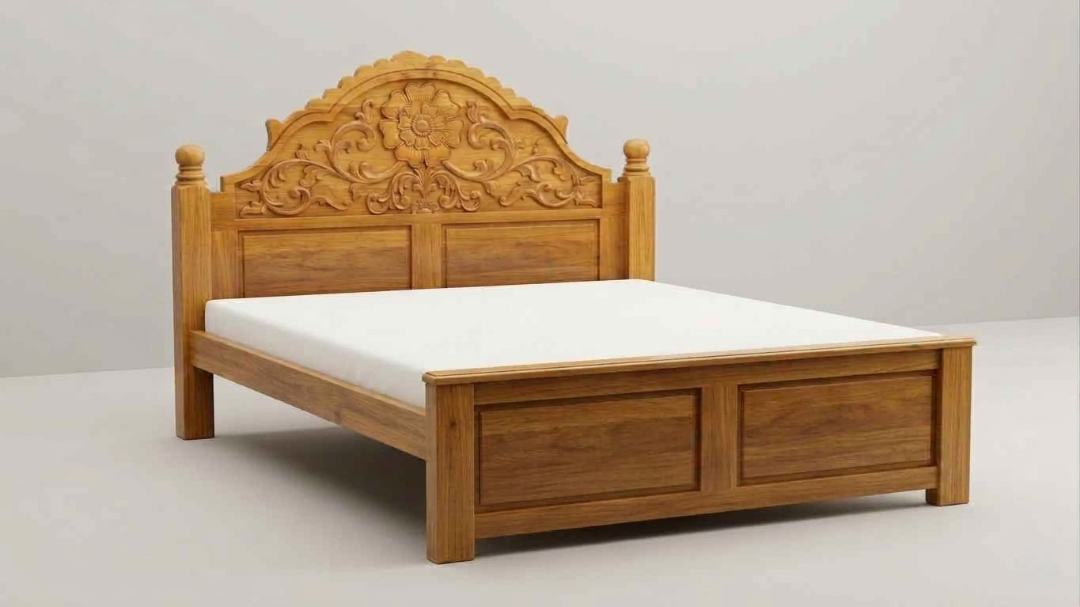 Premium Carved Teak Wood Cot
