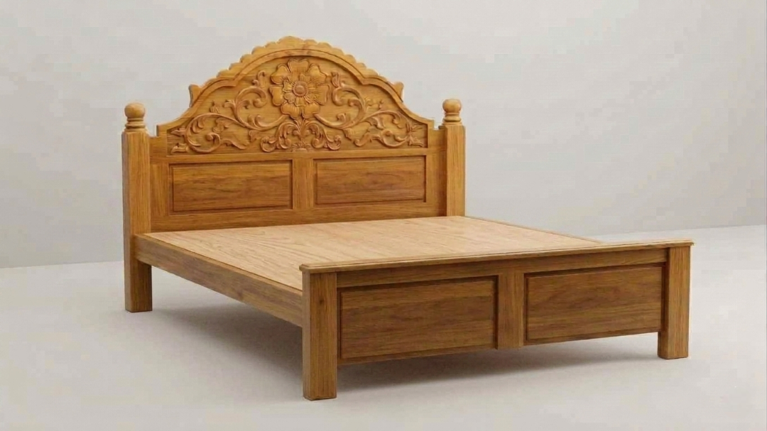 Premium Carved Teak Wood Cot
