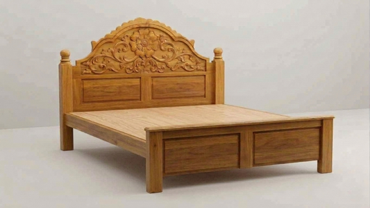 Premium Carved Teak Wood Cot