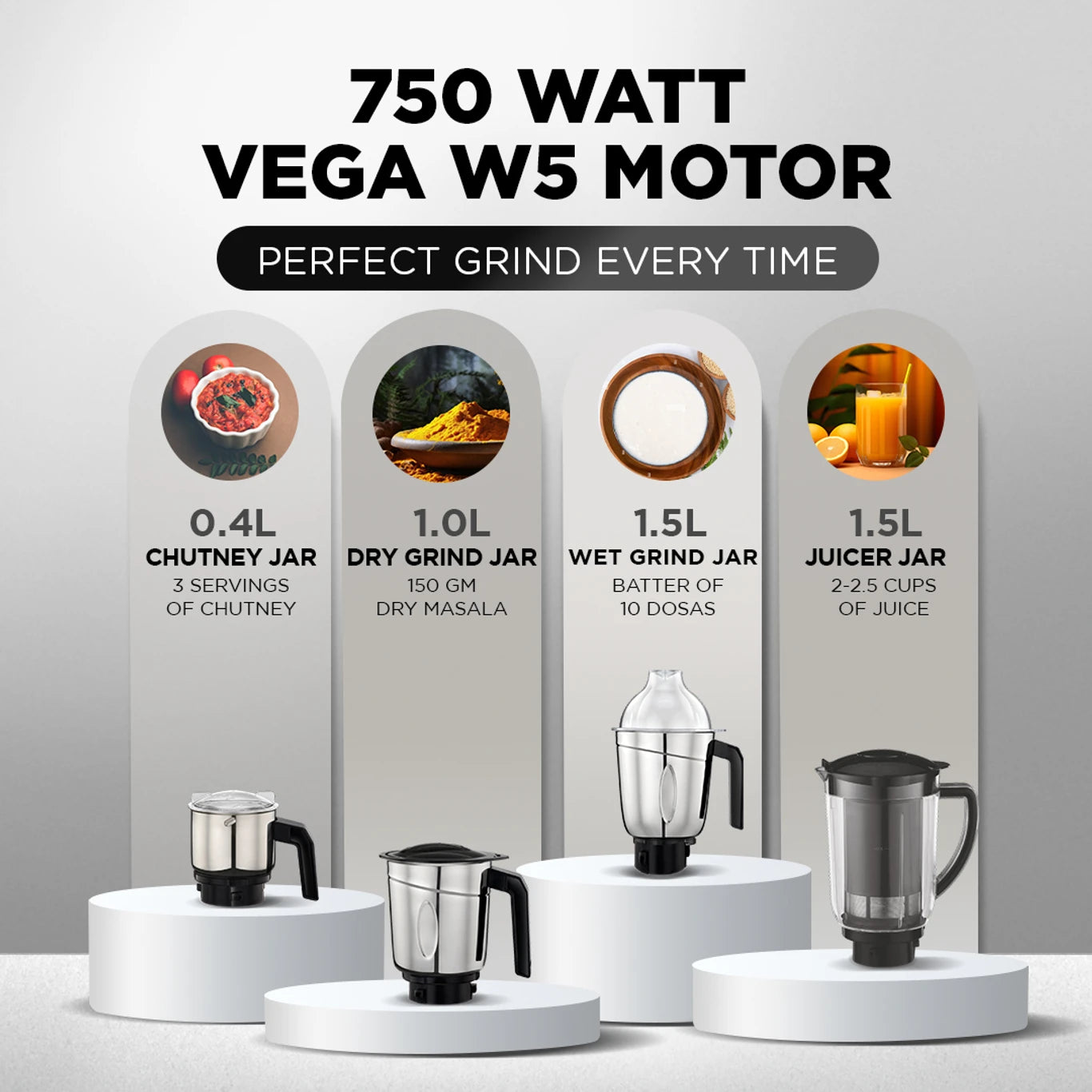 Preethi Galaxy Plus 750W Mixer Grinder (4 Jars)