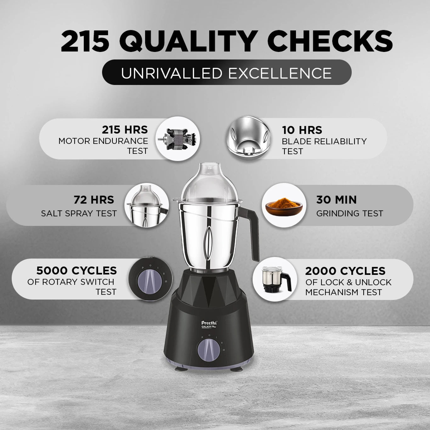 Preethi Galaxy Plus 750W Mixer Grinder (4 Jars)